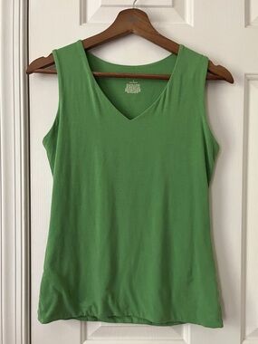 👤🛍️ Merona • Cotton Blend Sleeveless Green Top • Size Small S